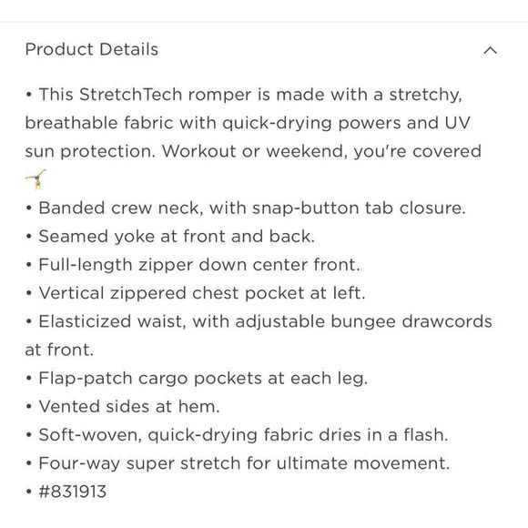 Old Navy StretchTech Sleeveless Zip-Front Cargo Romper - Picture 5 of 11